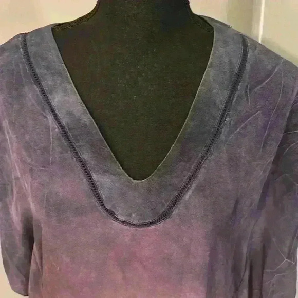 Anthropologie TRYB 100% Silk Dress XS Purple Ombré Color-way Oversized - Picture 5 of 10